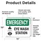 Signmission Eye Wash Station, 14 in W x Rectangle, Vinyl Decal OS-2PACK-EM-D-1014-L-10318 - alternate 6